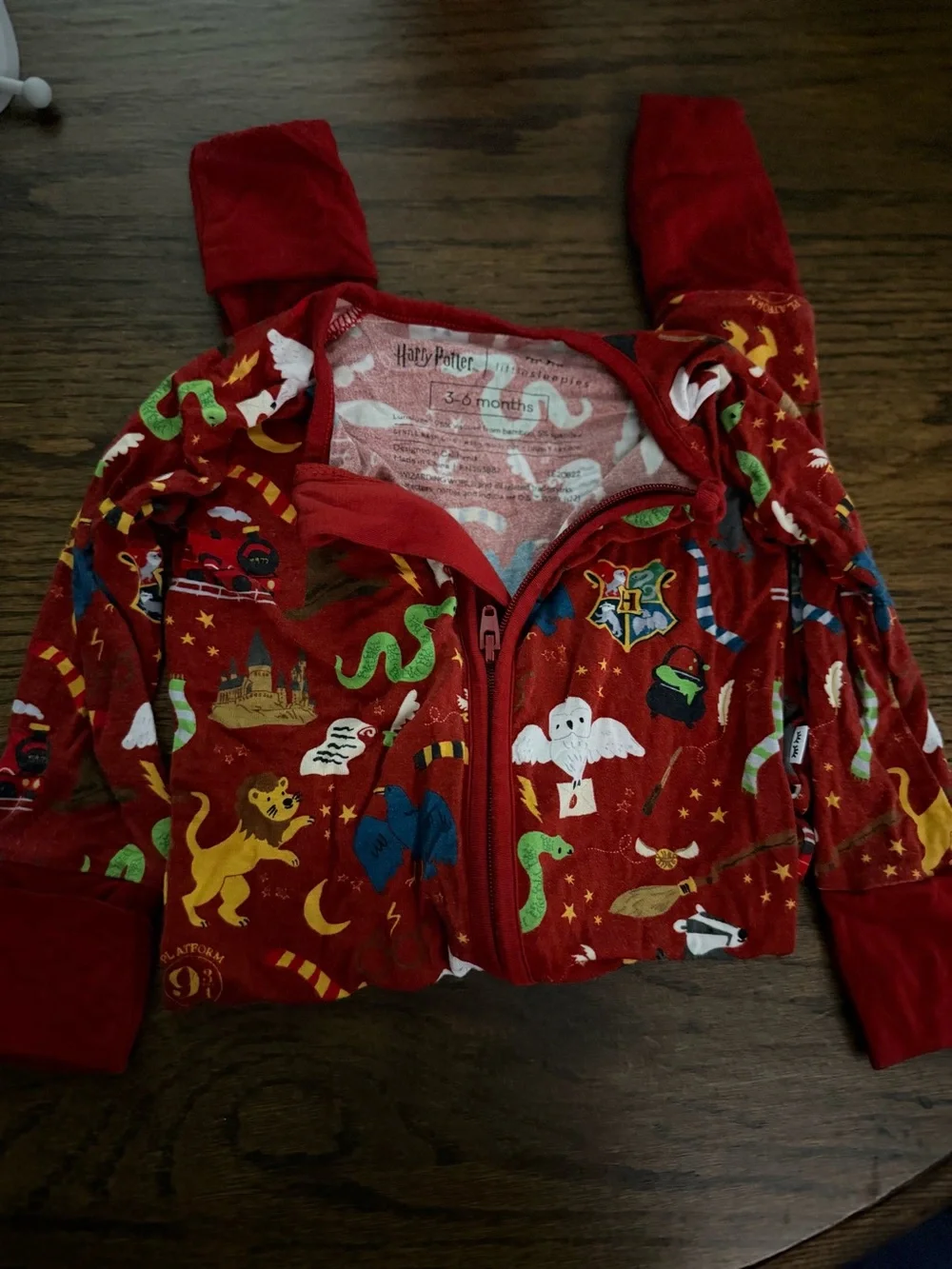 Little Sleepies Red Harry Potter Zipper Footie Sleeper